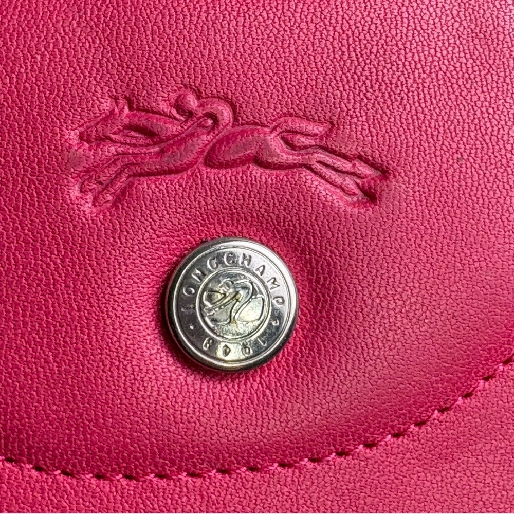 LONGCHAMP Pink Leather Bifold Wallet * flaws* - Picture 7 of 16